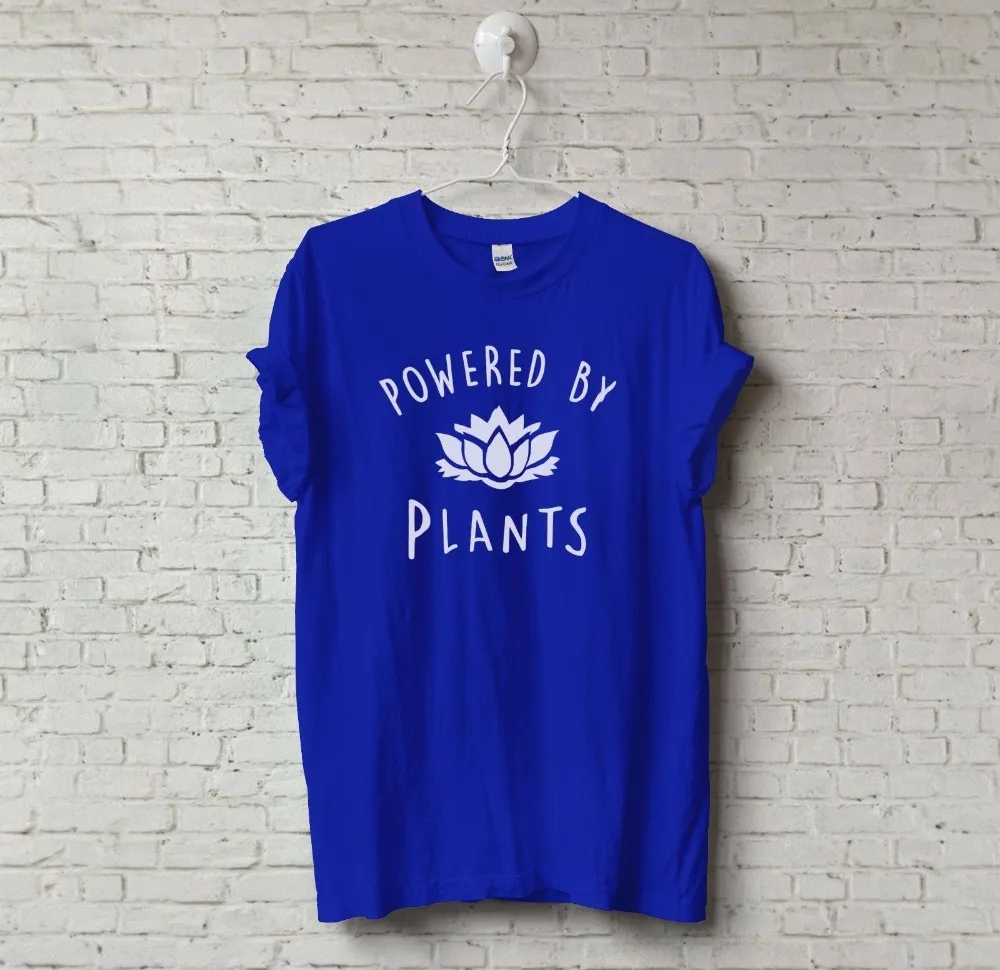 Новинка, унисекс, Вегетарианская веганская футболка с питанием от растений Tumblr, хипстерская забавная футболка, футболка унисекс, больше размеров и Colors-A958