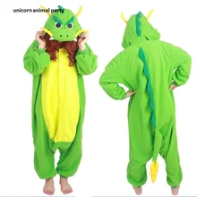 Кигуруми Свободный комбинезон для косплея зима теплый зеленый взрослые животные унисекс китайская Драконья Пижама Sete пижамные костюмы с капюшоном Вечерние