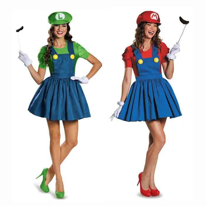 super mario costume women luigi costume clothing sexy plumber costume