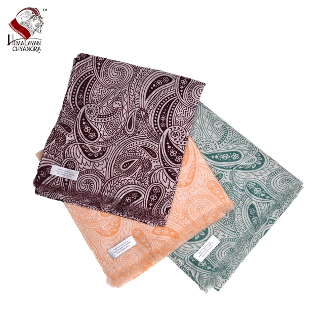 2017 Spring and Summer 100% pure Australian Merino Wool Scarves/Shawl 200 Count Ultra Thin Print ...