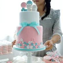 2 Галстука искусственный помадка торт поддельные формы для торта синий/розовый имитация украшения для витрина магазина фотографии реквизит