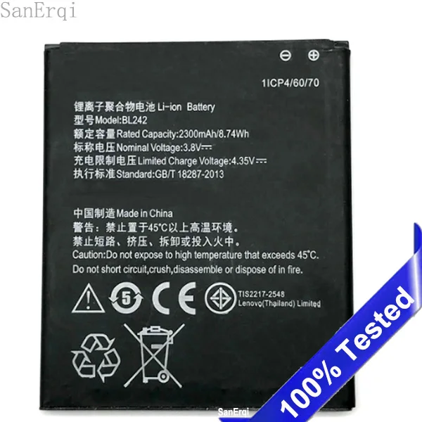 BL242 Аккумулятор для lenovo K3 K30-W A6000 A6010 A3860 A3580 A3900 Plus BL 242 | Мобильные телефоны и