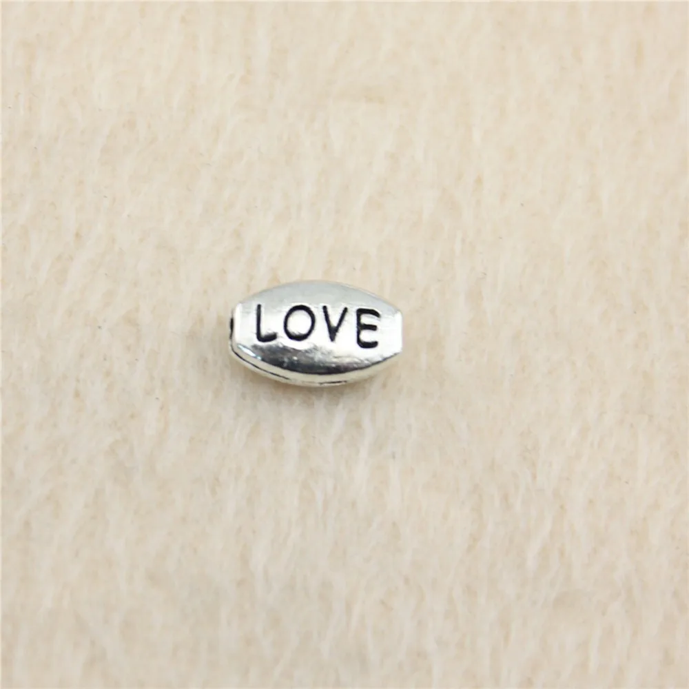 

114pcs/lot 10*6mm ancient silver Love charm Pendants DIY jewelry for bracelet necklace earring