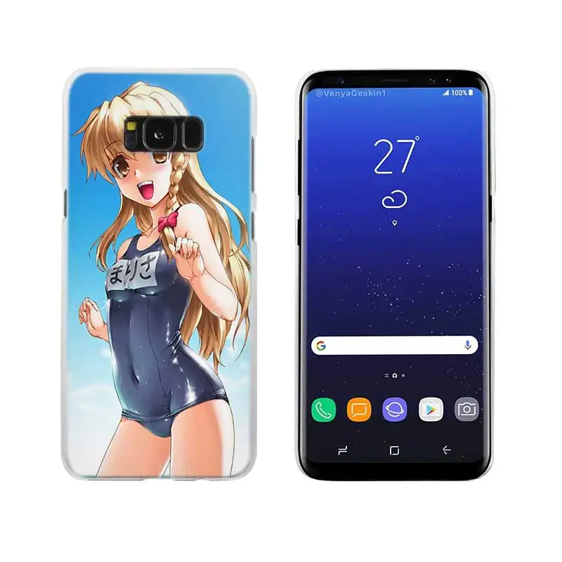 Сексуальный аниме kawaii Girl Прозрачный Note 10 9 pro Жесткий чехол для samsung Galaxy S4 S5 S6 S7 S8 S9 Plus Edge Mini s10 lite - Цвет: 05