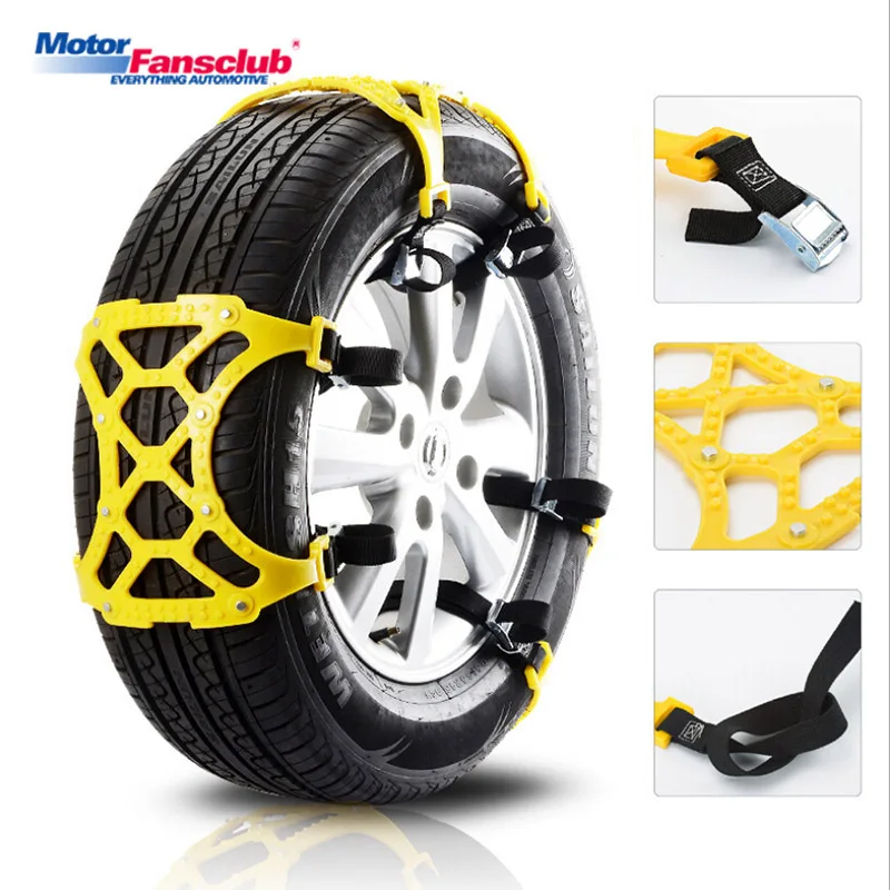 3Pcs Universal Auto Snow Chains Car Safety Anti Slip 165 265mm Rubber Tyre Winter Roadway Strap