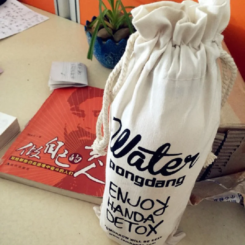 

Outdoor Portable Clear Novel Bottle Bag Water Canvas Bag Fruit Juice Miketea Sack Creative Hot New Gift