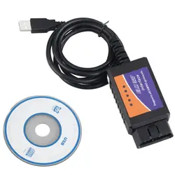 12 V автомобиль OBD ELM 327 V1.5 OBD2 USB Авто диагностический сканер ELM327 OBDII USB Интерфейс может-BUS Code читателей инструменты