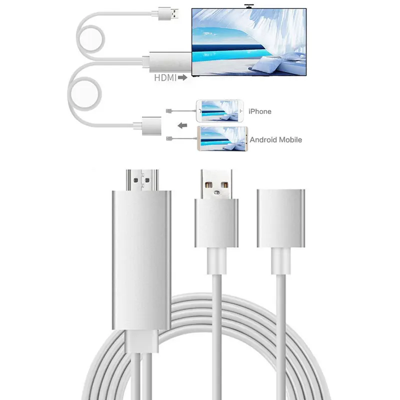 Самый новый, HDMI кабель HDTV кабель адаптера AV 8 Pin/Micro USB к HDMI 1080 P для iPhone 5 6 S Plus для Android samsung Xiaomi LG O4