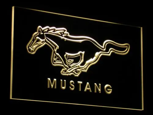 D054 Mustang светодиодный неоновый светильник вывески из пластика 7 цветов отправлено