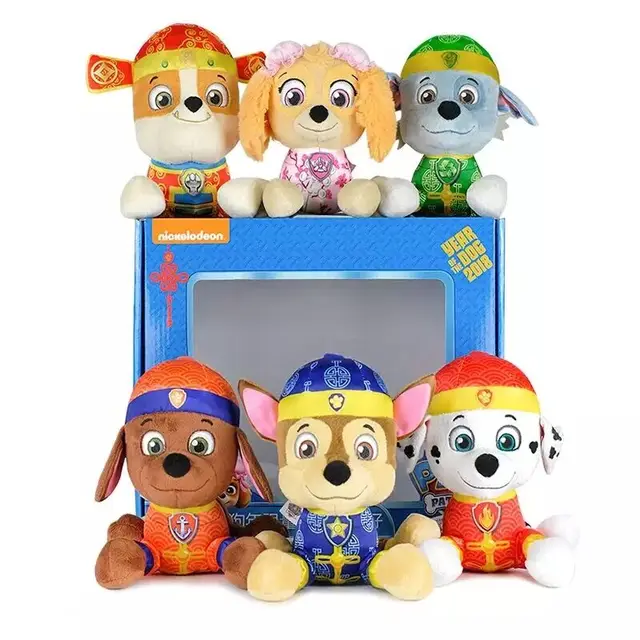 6pcs genuine paw patrol chinese tang style plush toy cartoon puppy