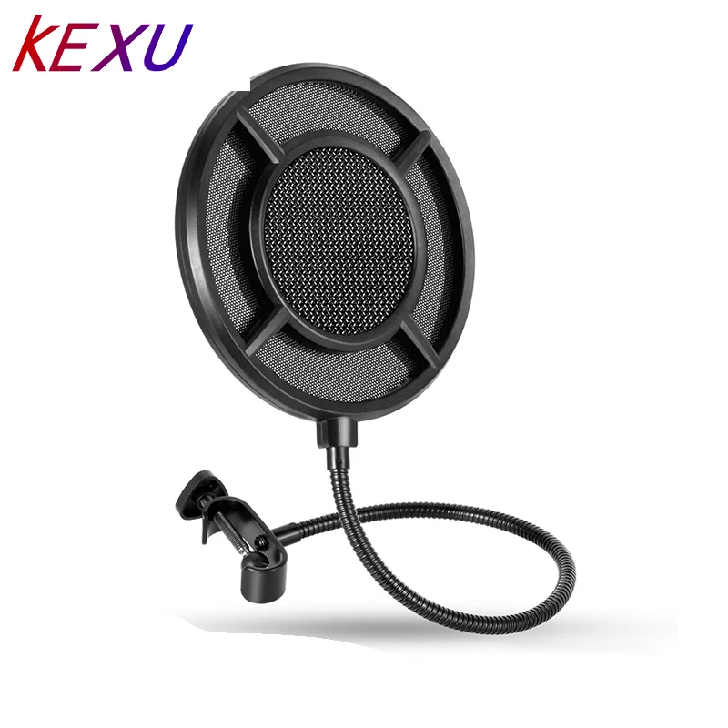 

KEXU Microphone Pop Filter Profissional Filter Round Shape Wind Mask Accessorie For Camgirl Web-Cast Live Broadcast Mic