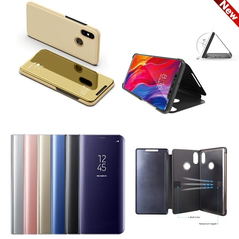 

Smart Leather View Case For Xiaomi Mi 9 8 SE 6X A2 5X A1 6 Redmi Note 7 Pro Max 3 Mirror Flip Stand Cover Cases for Mi9 Case