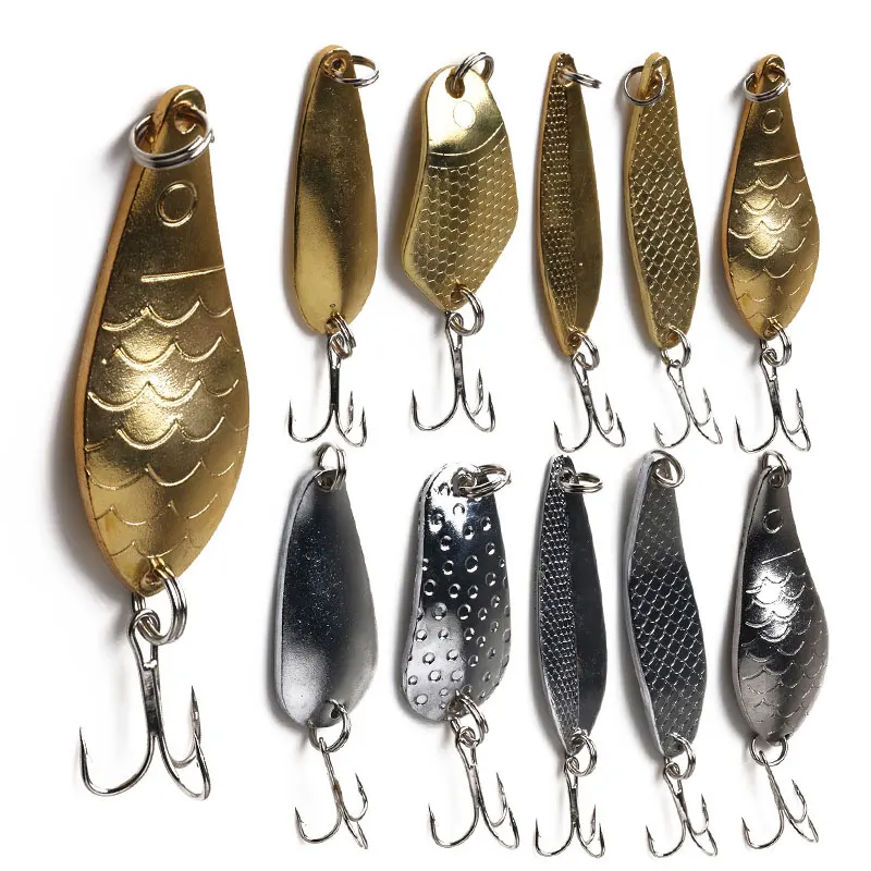 

2pcs Metal Spinner Spoon Fishing Lure Hard Baits Silver Sequins Noise Paillette Treble Hook Tackle 10/10.5/14/16.5/20g