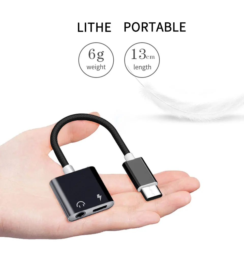 Type-C To 3.5mm Audio Jack Adapter USB C to Headphone Charging Audio Converter Cable For Huawei mate10 P20 Xiaomi M6 6X  (5)