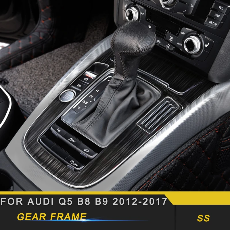 

For Audi Q5 B8 B9 2012-2017 Car Styling Gear Cup Holder Frame Cover Sticker Trim Interior Accessories