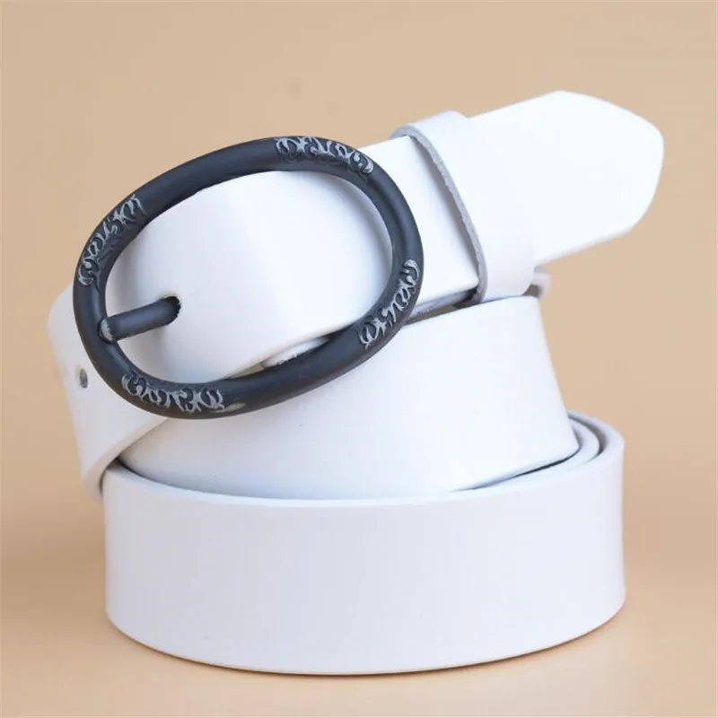 

LannyQveen fashion colorful Female belt Cowskin Designer Belt Ladies 100% Genuine Leather Jeans Belts For Women