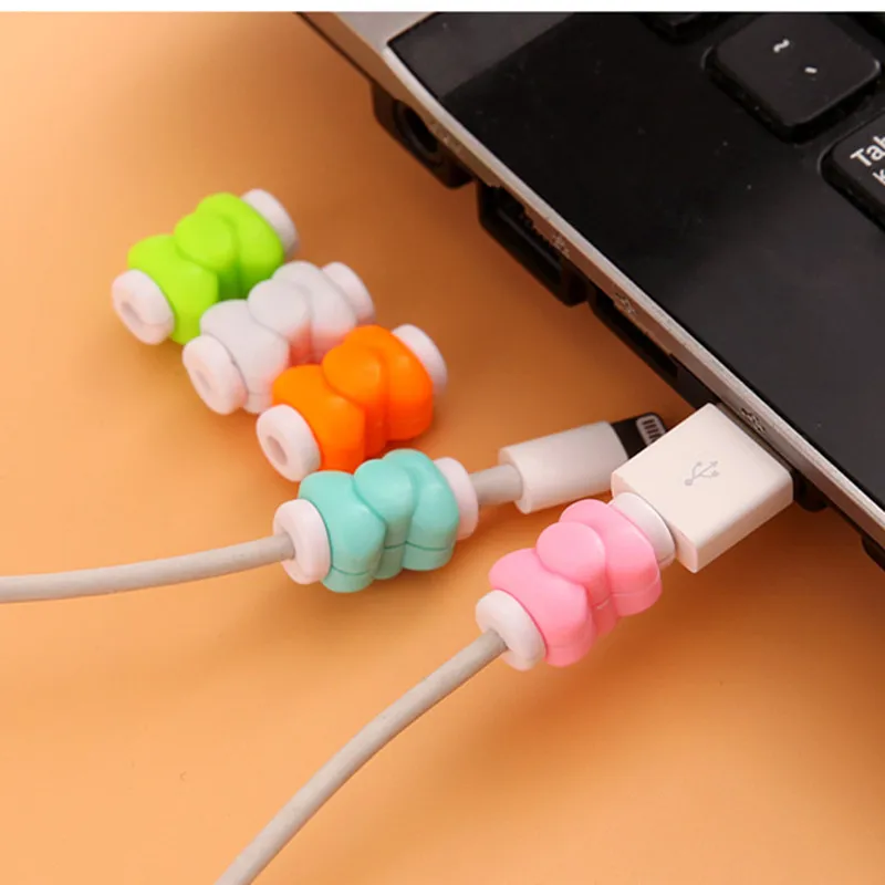 5 шт. бабочка запчасти кабель Силиконовые серьги защитные рукава USB устройства