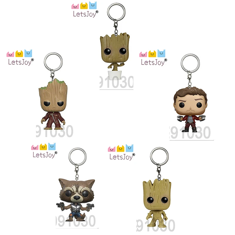

letsjoy 4.5cm pop horse Avenger Justice league THE guardians of galaxy tree man rocket star load Keychain Keyring gift kid