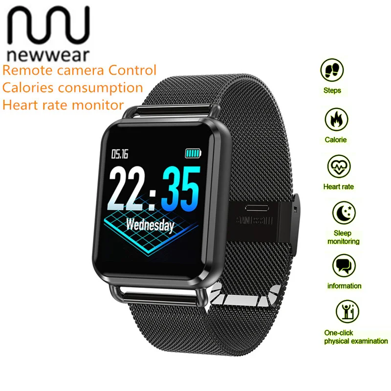 

Newwear Q3 1.3 inch Sports Smart Watch Bluetooth 4.0 64KB RAM 512KB ROM IP67 Waterproof Call Monitor Blood Pressure Functions