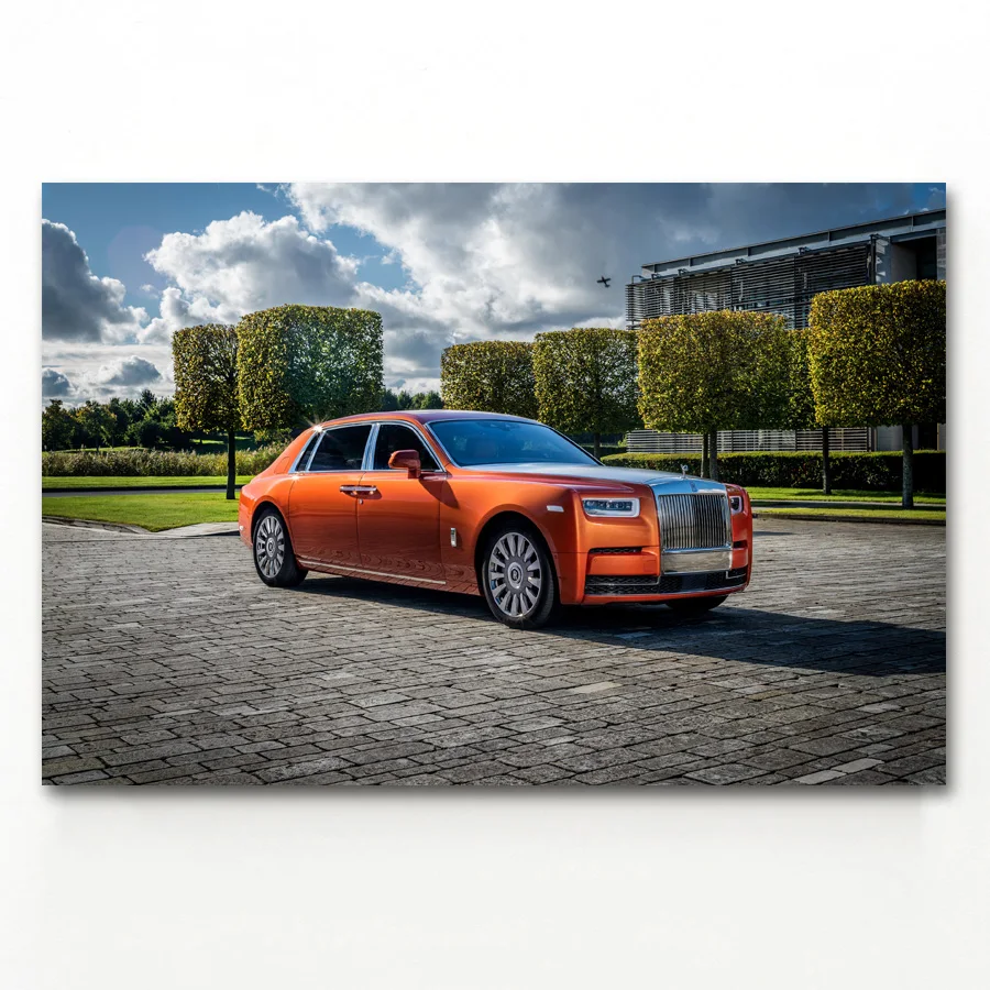 Luxury Car Orange Rolls Royce Wallpaper Posters and Prints Canvas Art Paintings For Room Decor | Дом и сад