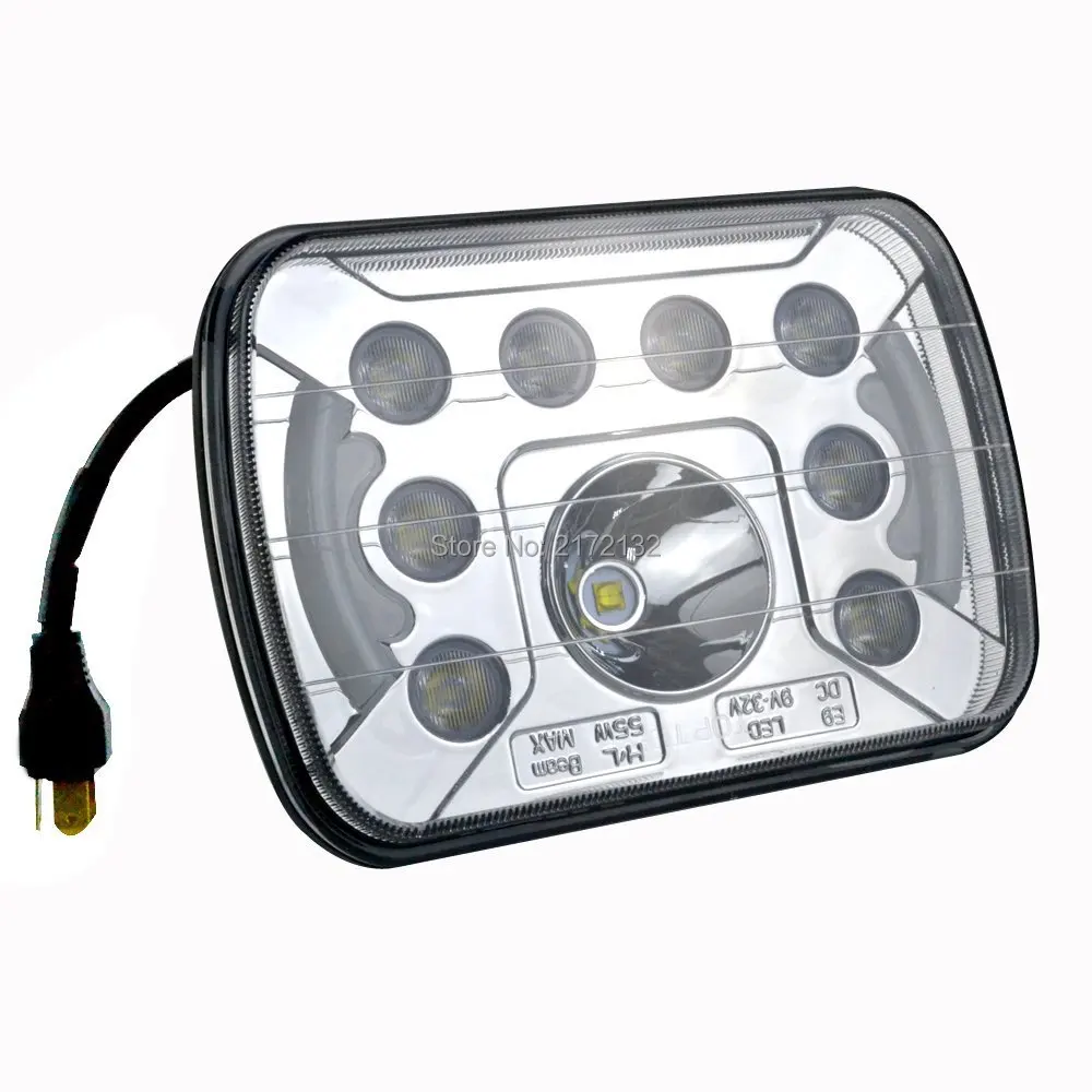 7x6 LED Headlights HID Light Bulbs Crystal Clear Sealed Beam Headlamp Pair