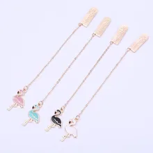 Фламинго Форма Закладки брелок милая птица книга кавайи бумага для надписей клип ребенок студент, школа, офис Канцелярские закладки