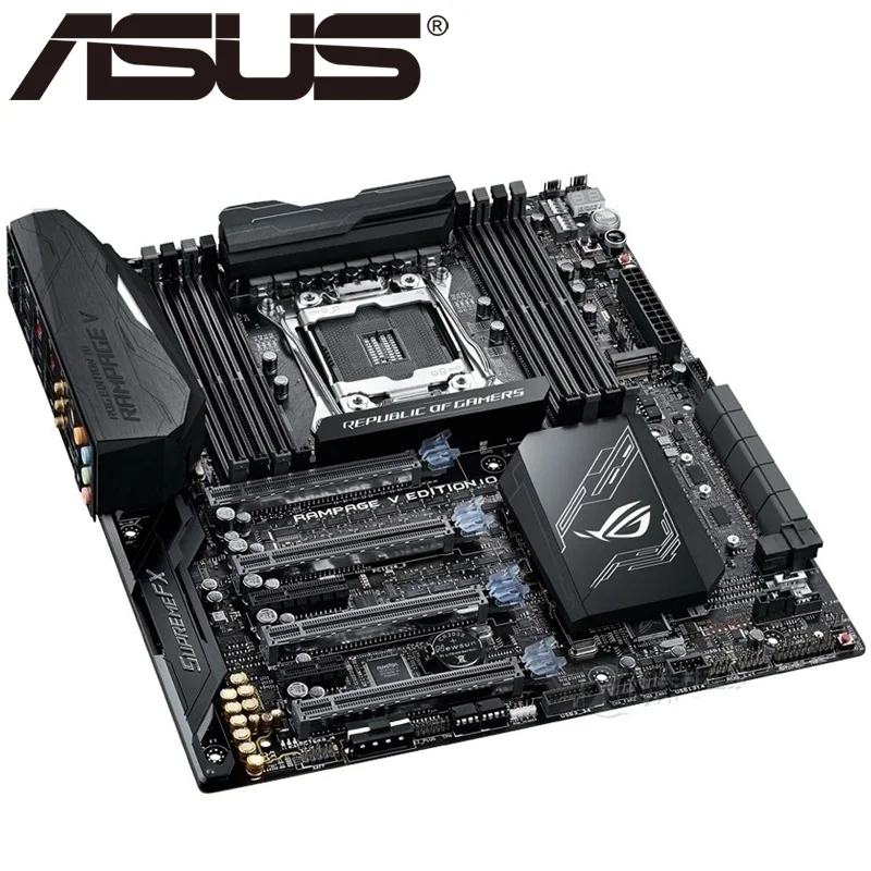 Asus ROG RAMPAGE V EDITION 10 материнская плата для настольного компьютера X99 Socket LGA 2011 V3 i7 X DDR4