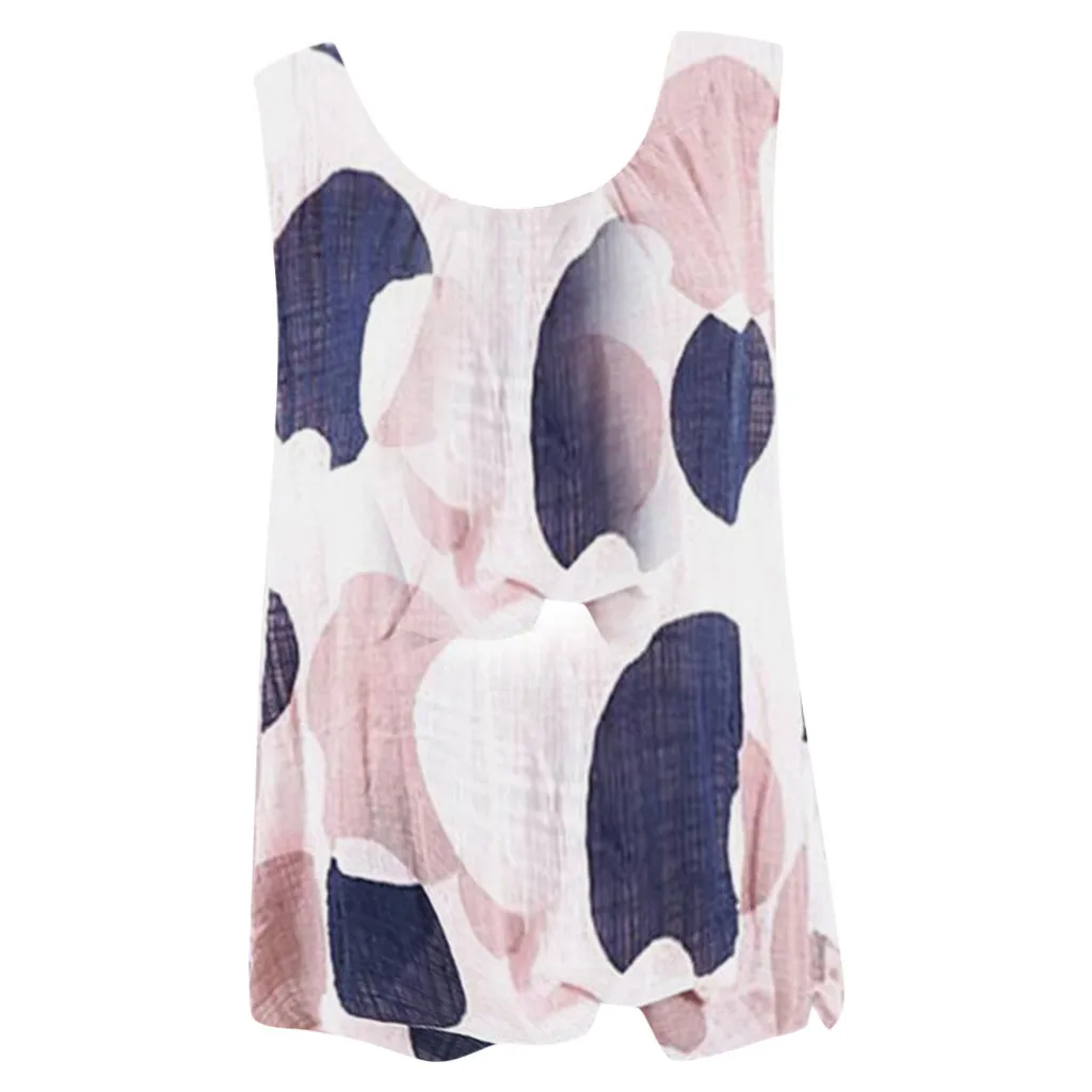 

Women New Fashion Print Tank Top 2019 Summer Loose Round Neck Tank Top Sexy Sleeveless Vest camiseta tirantes mujer#32