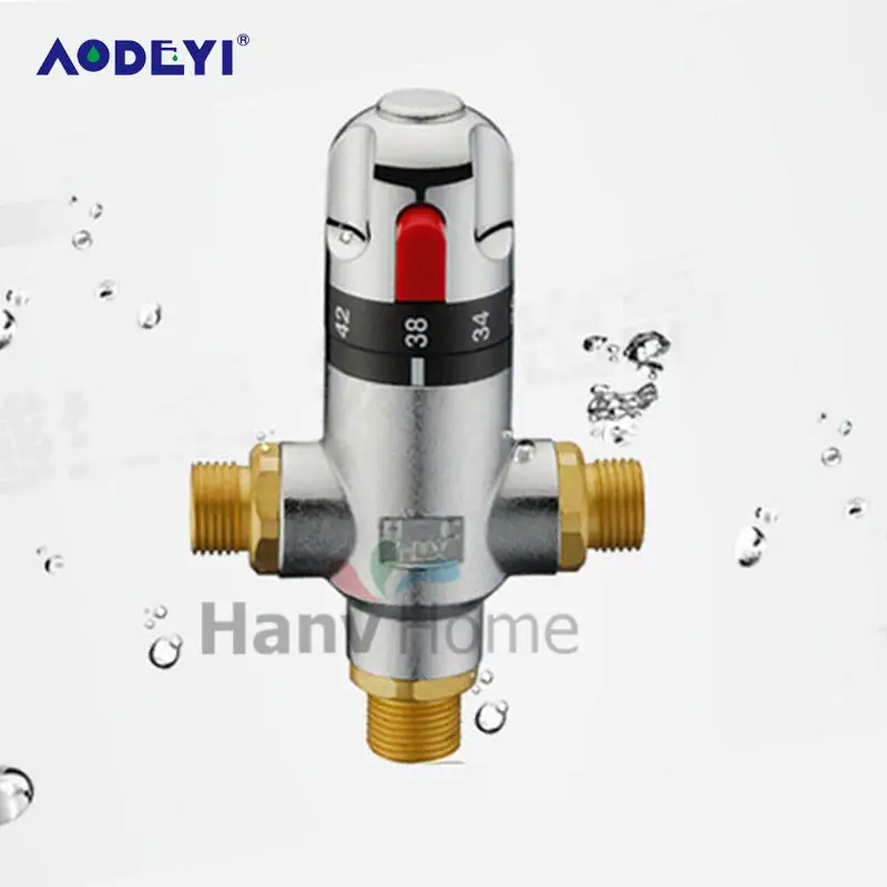 AODEYI DN15(G1/2) Brass Thermostatic Mixing Valve, Adjust The Mixing
