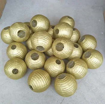 

New 10pcs/lot Gold/Silver Chinese Paper Lanterns Party Decor Wedding Home Garden Festival Birthday Supplies Hanging Lantern Ball