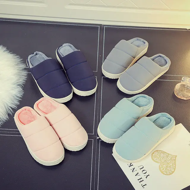 Winter New Arrival Simple Style Men And Women Durable Home Slippers Soft Cotton Comfortable Indoor Antiskid Bedroom Shoes (6)
