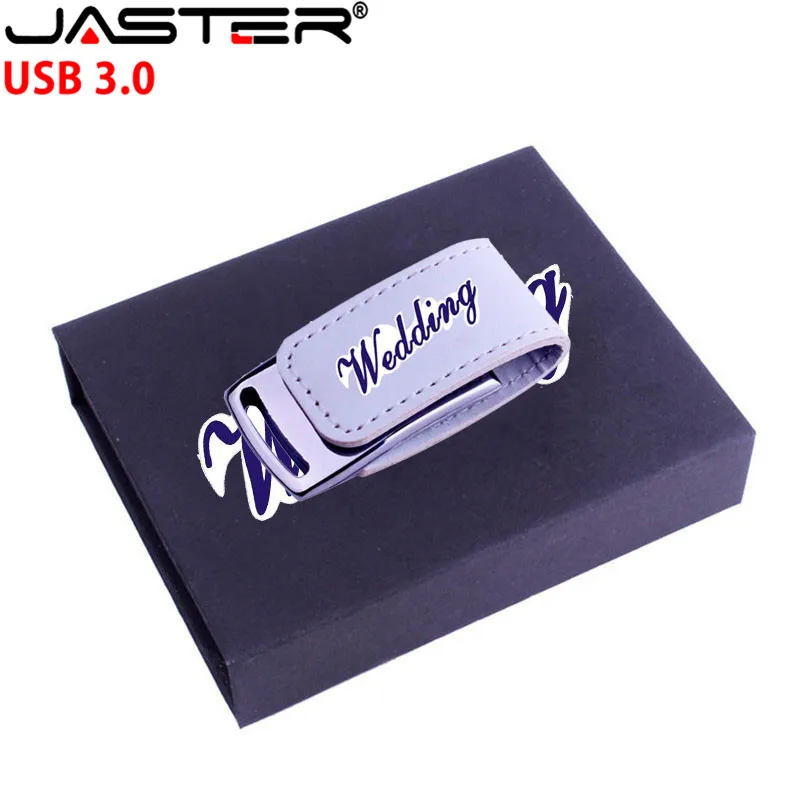 JASTER флеш-накопитель USB 3,0 8 ГБ 16 ГБ 32 ГБ 64 Гб кожаная Флешка с картонной коробкой печать логотипа