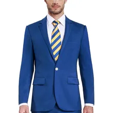HCF по воздуху мужские 1 шт 1 кнопка плоский воротник обтягивающие отделка подходят Бизнес повседневные смокинг мужские формальные костюмы пиджак синий