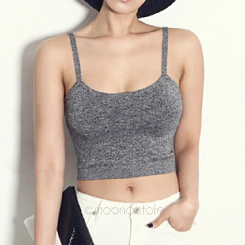 Grey tank top crop top Clearance