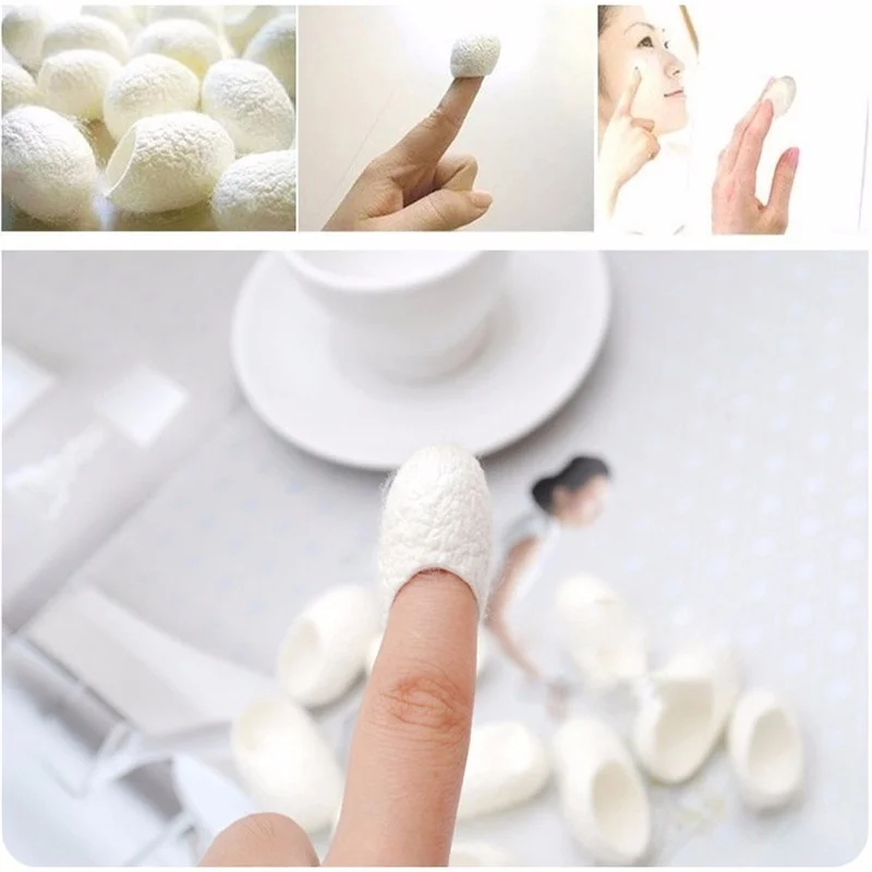 LANBENA 10pcs/pack Natural Silkworm Cocoons Ball Face Care Facial Cleanser Exfoliating Scrub Cleaning Blackhead Remover Peel Off