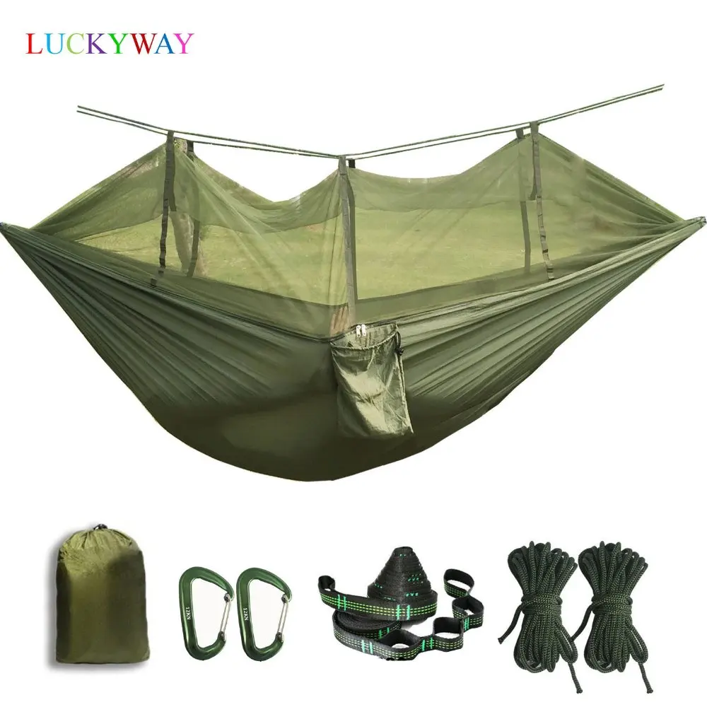 

Portable Hammock Tent High Strength Parachute Fabric Hanging Bed Sleeping With Mosquito Net For Outdoor Camping Travel Survival
