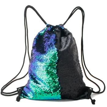 

Shifting Color Sequins Sports Bag Drawstring Harness Pocket Outdoor Backpack