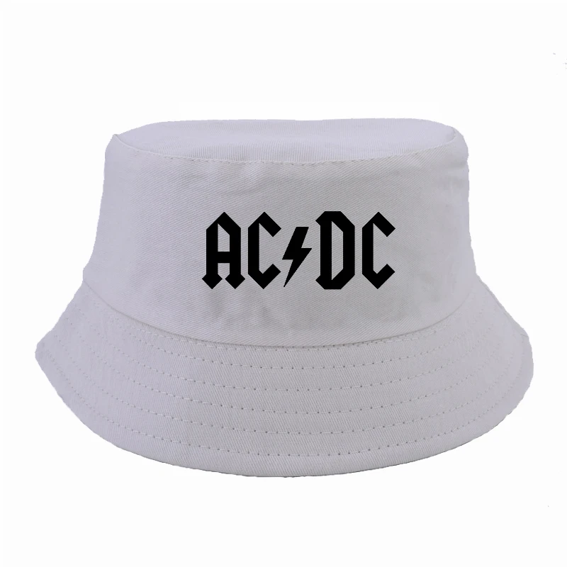 الرجال النساء موسيقى الروك AC/DC قبعة مروحة بارد الصيف صياد بنما قبعة واقية من الشمس في الهواء الطلق الصيد دلو صيد القبعات