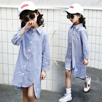 

Girls Striped Shirts for Baby Kids Clothes Casual Cotton Full Sleeve Long Blouses Fashion Girls Outfits 6 8 10 12 Years Vestidos
