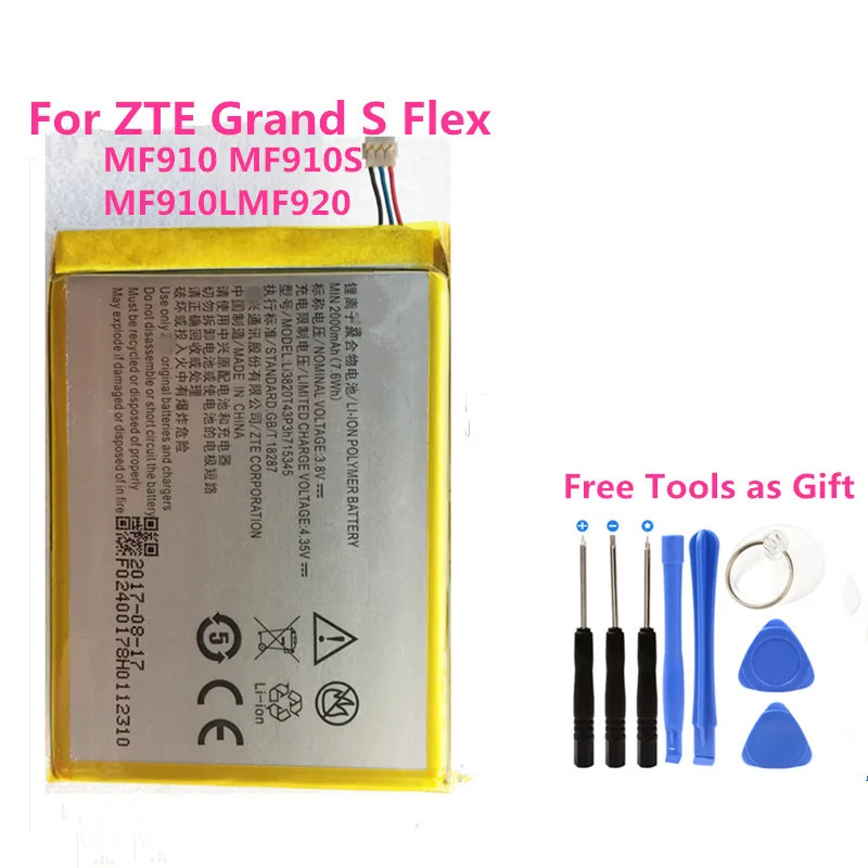 

Li3820T43P3h715345 Built in Battery 2000mAhFor ZTE Grand S Flex MF910 MF910S MF910L MF920 MF920S MF920W+ Free Tools