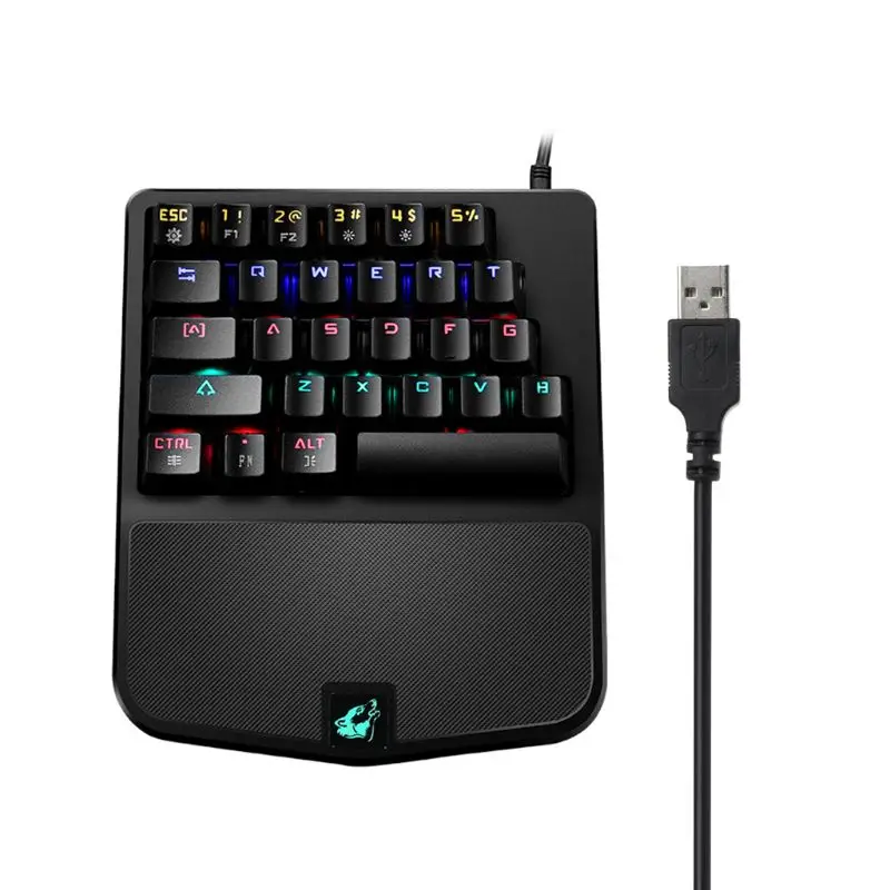 RGB Игры Механическая клавиатура K9 светодиодный Механическая с подсветкой проводная клавиатура с USB игровая клавиатура 28 Ключи синий