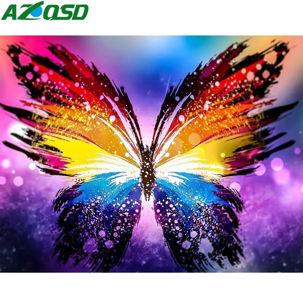 

AZQSD 5D Diamond Painting Butterfly Full Diamond Embroidery with Crystal Landscape Picture of Rhinestone DIY Decor Bead Work Art