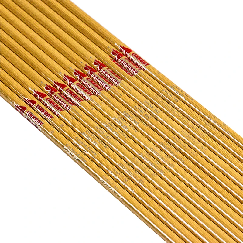 Linkboy-Archery-12pcs-Carbon-Arrow-Shafts-32inch-Bamboo-Skin-Spine-400-600-Compound-Recurve-Bow-Hunting (2)