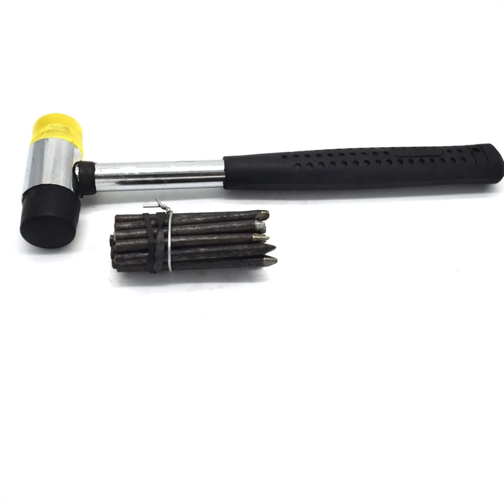 

Design Jewelry Stamp Steel Assorted Punches 20PCS & Mini Double Faced Household Rubber Hammer Domestic Nylon Head