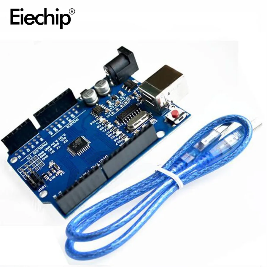 

For Arduino UNO R3 MEGA328 CH340 For UNO R3 Compatible With Usb Cable Atmega328P-AU Development Board Diy Electronic Starter Kit