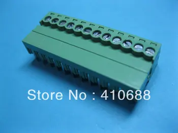 

50 Pcs 3.5mm 12 way/pin Screw Terminal Block Connector Green Pluggable Type High Quality HOT SALE