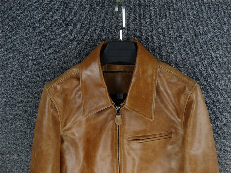 Free shipping.Brand classic horseskin leather coat,mens 100% genuine leather Jackets,fashion man slim japan jacket,quality genuine leather shearling coats & jackets