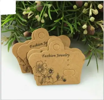 

100Pcs Blank Kraft Paper Ear Studs Card Hang Tag Jewelry Display Earring Crads Favor Marking Garment Prices Label