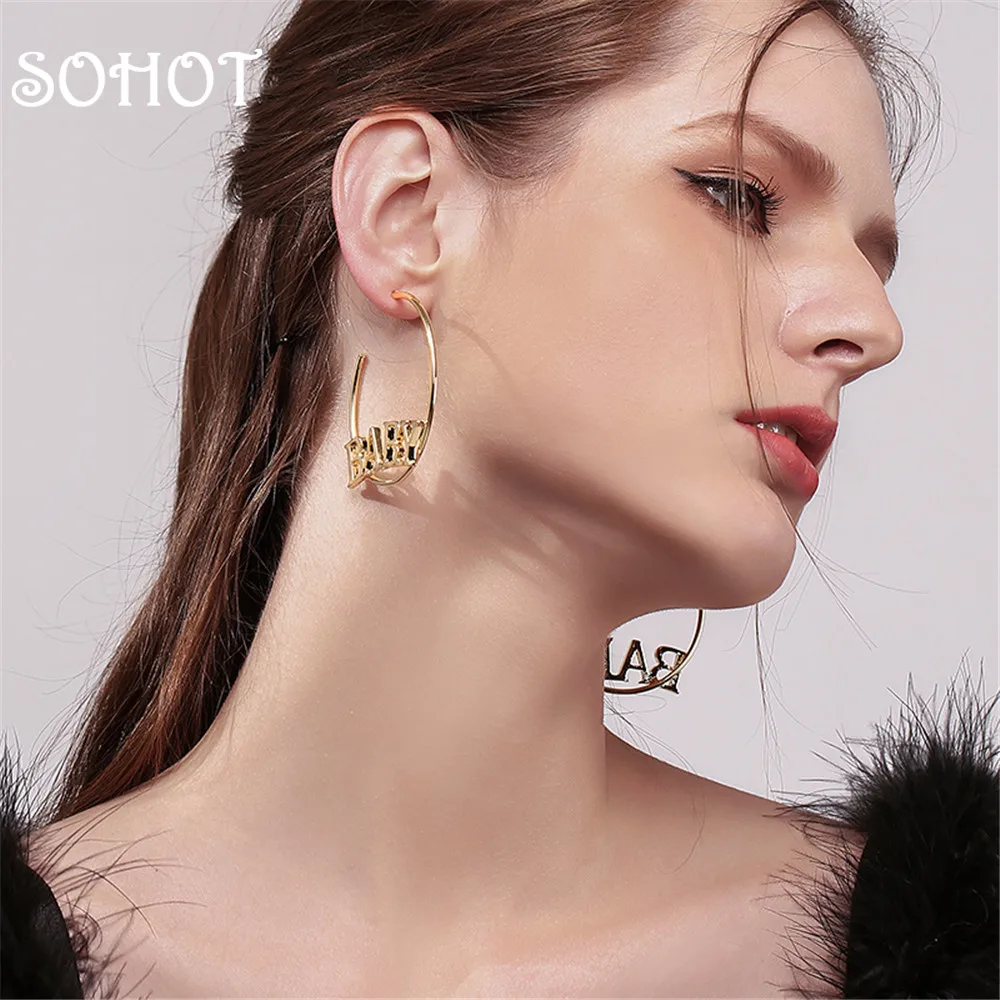Женские серьги кольца SOHOT модные романтические золотого и серебряного цвета в