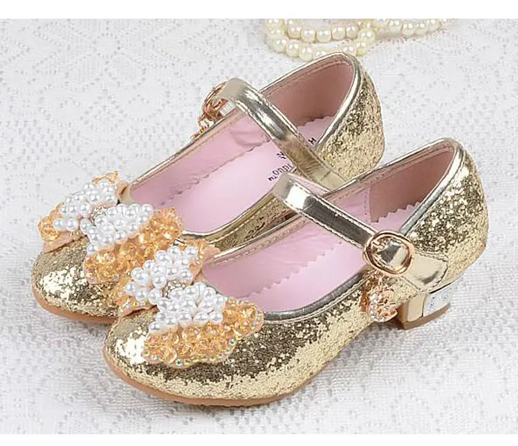 Girls Childrens Kids Low Heel Diamante Bow Wedding Flower Party Sandals Size New Ebay
